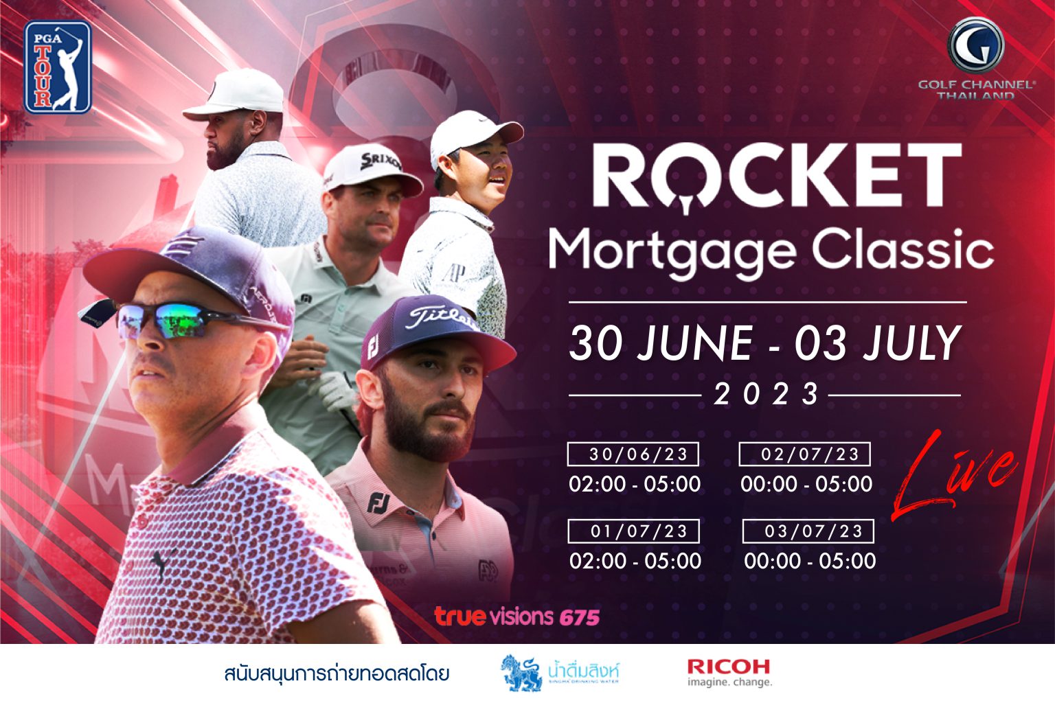2023 PGA Tour Rocket Mortgage Classic Golf Channel Thailand